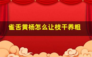 雀舌黄杨怎么让枝干养粗