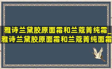 雅诗兰黛胶原面霜和兰蔻菁纯霜_雅诗兰黛胶原面霜和兰蔻菁纯面霜