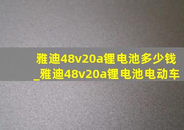 雅迪48v20a锂电池多少钱_雅迪48v20a锂电池电动车