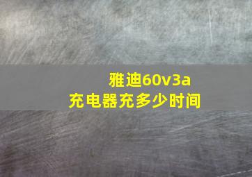 雅迪60v3a充电器充多少时间