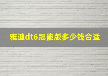 雅迪dt6冠能版多少钱合适