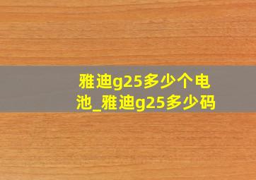 雅迪g25多少个电池_雅迪g25多少码