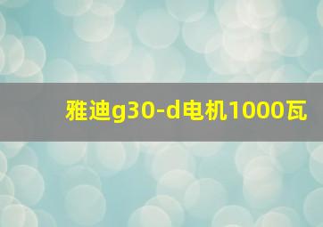 雅迪g30-d电机1000瓦