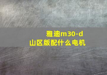 雅迪m30-d山区版配什么电机