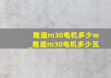 雅迪m30电机多少w_雅迪m30电机多少瓦