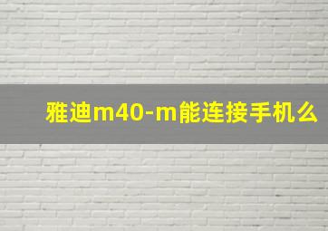 雅迪m40-m能连接手机么