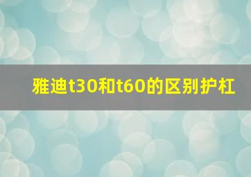 雅迪t30和t60的区别护杠