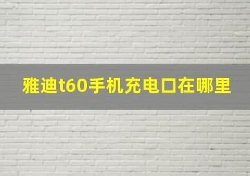 雅迪t60手机充电口在哪里