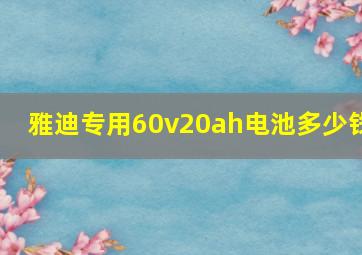 雅迪专用60v20ah电池多少钱