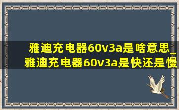 雅迪充电器60v3a是啥意思_雅迪充电器60v3a是快还是慢