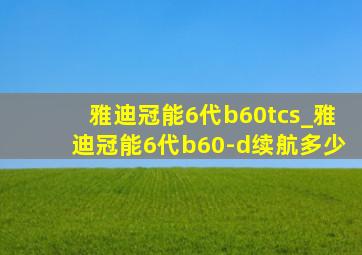 雅迪冠能6代b60tcs_雅迪冠能6代b60-d续航多少