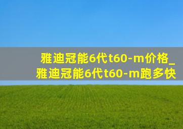 雅迪冠能6代t60-m价格_雅迪冠能6代t60-m跑多快