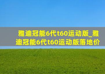 雅迪冠能6代t60运动版_雅迪冠能6代t60运动版落地价