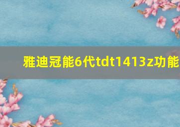 雅迪冠能6代tdt1413z功能