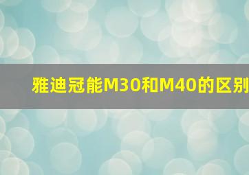 雅迪冠能M30和M40的区别