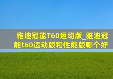 雅迪冠能T60运动版_雅迪冠能t60运动版和性能版哪个好