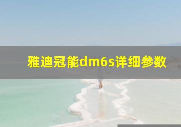 雅迪冠能dm6s详细参数