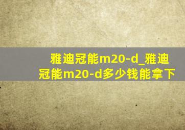 雅迪冠能m20-d_雅迪冠能m20-d多少钱能拿下