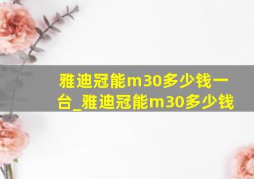 雅迪冠能m30多少钱一台_雅迪冠能m30多少钱