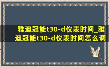 雅迪冠能t30-d仪表时间_雅迪冠能t30-d仪表时间怎么调