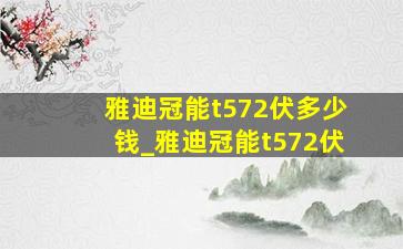 雅迪冠能t572伏多少钱_雅迪冠能t572伏