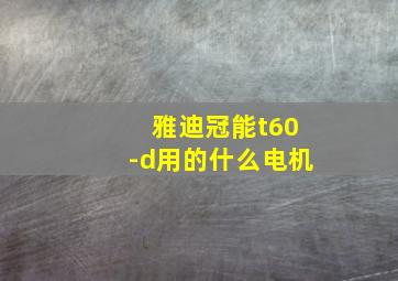 雅迪冠能t60-d用的什么电机