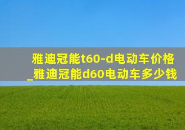 雅迪冠能t60-d电动车价格_雅迪冠能d60电动车多少钱