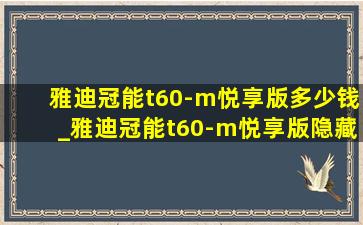 雅迪冠能t60-m悦享版多少钱_雅迪冠能t60-m悦享版隐藏功能