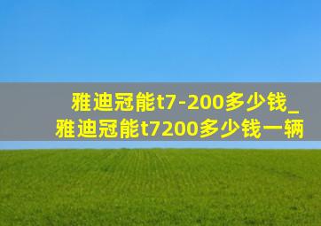 雅迪冠能t7-200多少钱_雅迪冠能t7200多少钱一辆