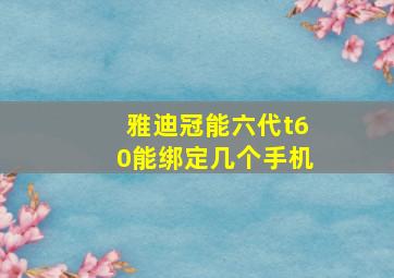 雅迪冠能六代t60能绑定几个手机