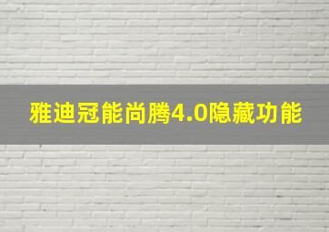 雅迪冠能尚腾4.0隐藏功能