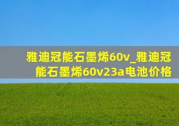 雅迪冠能石墨烯60v_雅迪冠能石墨烯60v23a电池价格