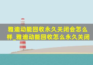 雅迪动能回收永久关闭会怎么样_雅迪动能回收怎么永久关闭