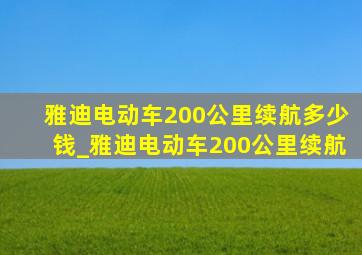 雅迪电动车200公里续航多少钱_雅迪电动车200公里续航