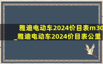 雅迪电动车2024价目表m30_雅迪电动车2024价目表公里数