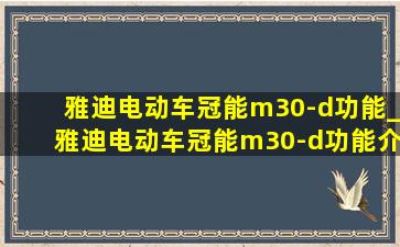 雅迪电动车冠能m30-d功能_雅迪电动车冠能m30-d功能介绍