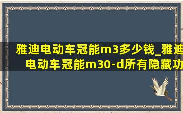 雅迪电动车冠能m3多少钱_雅迪电动车冠能m30-d所有隐藏功能