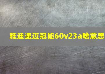 雅迪速迈冠能60v23a啥意思