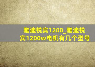 雅迪锐宾1200_雅迪锐宾1200w电机有几个型号