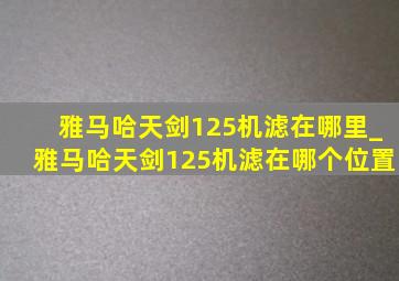 雅马哈天剑125机滤在哪里_雅马哈天剑125机滤在哪个位置