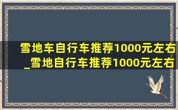 雪地车自行车推荐1000元左右_雪地自行车推荐1000元左右