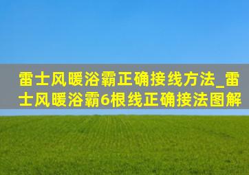 雷士风暖浴霸正确接线方法_雷士风暖浴霸6根线正确接法图解