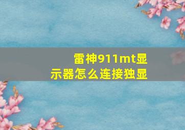 雷神911mt显示器怎么连接独显