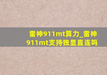 雷神911mt算力_雷神911mt支持独显直连吗