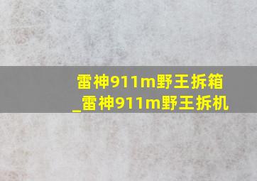 雷神911m野王拆箱_雷神911m野王拆机