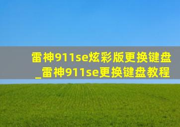 雷神911se炫彩版更换键盘_雷神911se更换键盘教程