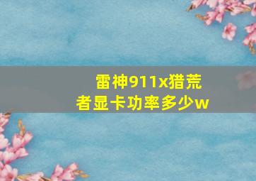 雷神911x猎荒者显卡功率多少w