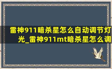 雷神911暗杀星怎么自动调节灯光_雷神911mt暗杀星怎么调键盘灯光