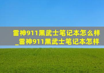 雷神911黑武士笔记本怎么样_雷神911黑武士笔记本怎样