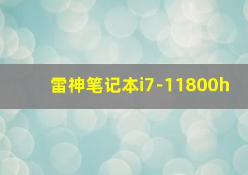 雷神笔记本i7-11800h